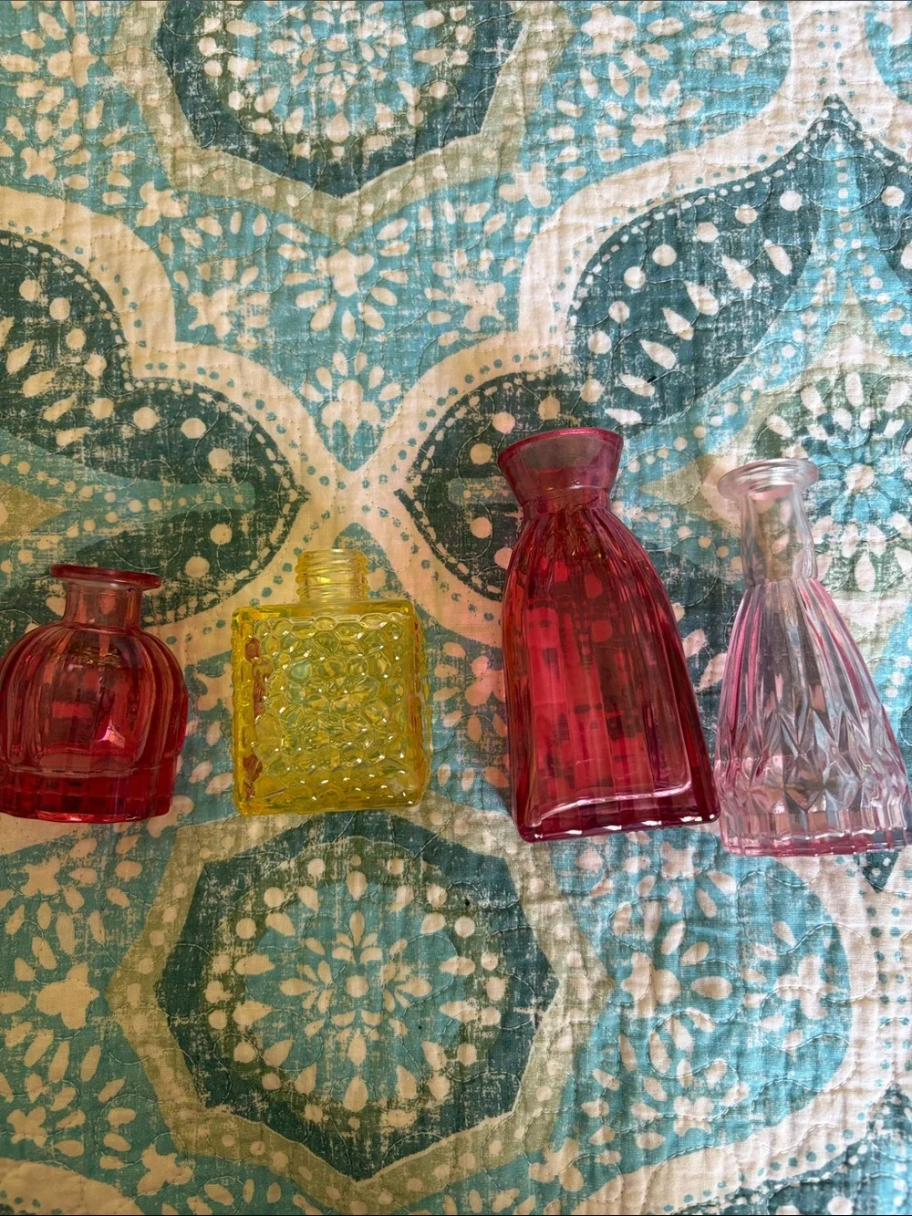 Hand-Blown Pink and Yellow Glass Bud Vase Set - Home Accents
